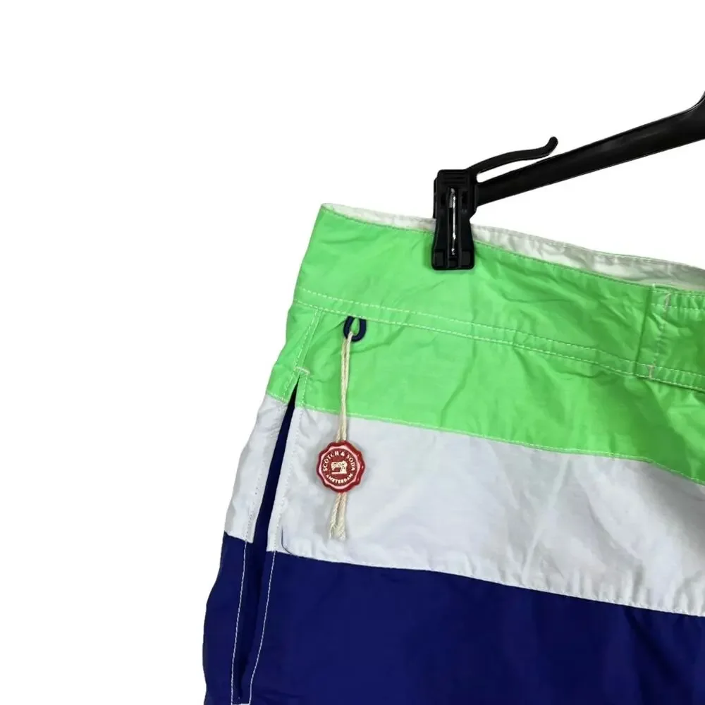 NWT Scotch & Soda Men’s Swim Trunks Colorblock Shorts Size‎ 2XL